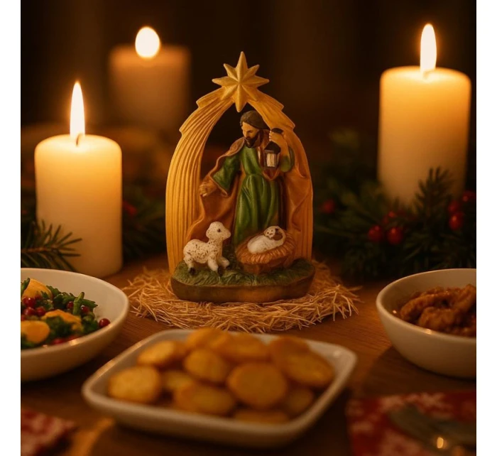 VÁNOČNÍ BETLÉM STÁJ SVATÁ RODINA 13CM JOSEF