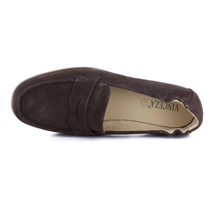 Dámské semišové mokasíny z hnědé kůže Vinceza 18122 Dámské semišové mokasíny z hnědé kůže Vinceza 18122