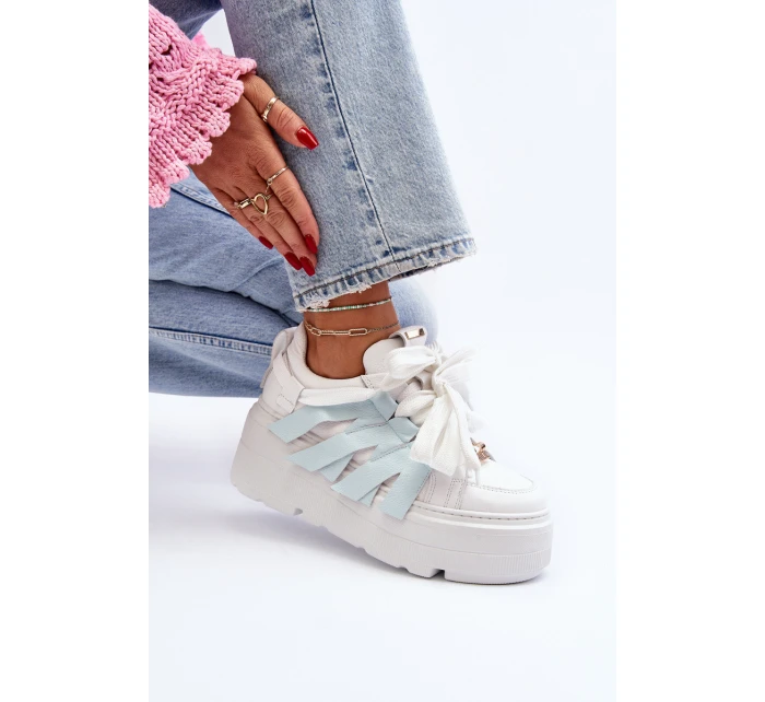 Tenisky S Masivní Platformou Modré Zazoo 2F-7033