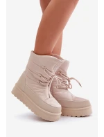 Sněhule Na Platformě Na Zip Big Star OO274885 Béžové