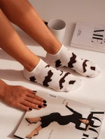 Dámské nízké ponožky s potiskem Ecru