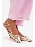 Dámské sandály z umělé kůže na nízkém podpatku Zlaté Jelmera