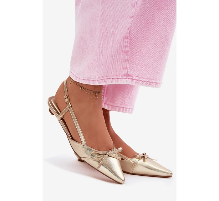 Dámské sandály z umělé kůže na nízkém podpatku Zlaté Jelmera