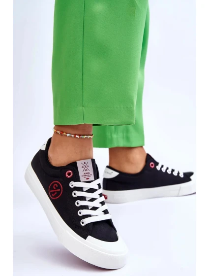 Dámské Cross Jeans Fabric Sneakers LL2R4044 Černé Dámské Cross Jeans Fabric Sneakers LL2R4044 Černé