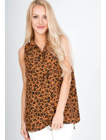 Dámská košile s leopardím motivem - hnědá,