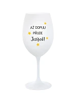 AŽ DOPIJU, PŘIJDE JEŽÍŠEK - bílá sklenice na víno 350 ml