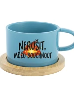 NERUŠIT, MŮŽU BOUCHNOUT. - modrý hrníček makronka 200 ml