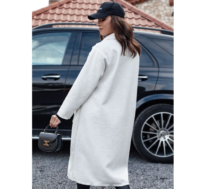 Dámský oversize dlouhý kabát AVELINNI ve tvaru rybí kosti béžový FashionStreet NY0700