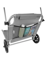 Skládací plážové lehátko se stříškou na kolečkách 116x62x62-90CM šedé Skládací plážové lehátko se stříškou na kolečkách 116x62x62-90CM šedé