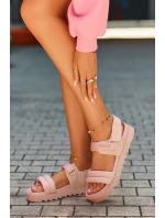 Dámské sandály na platformě Big Star NN274753 růžové Dámské sandály na platformě Big Star NN274753 růžové