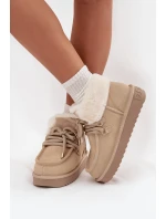 Ženské sněhule z přírodního semiše D.Franklin DFSH375006 světle béžové