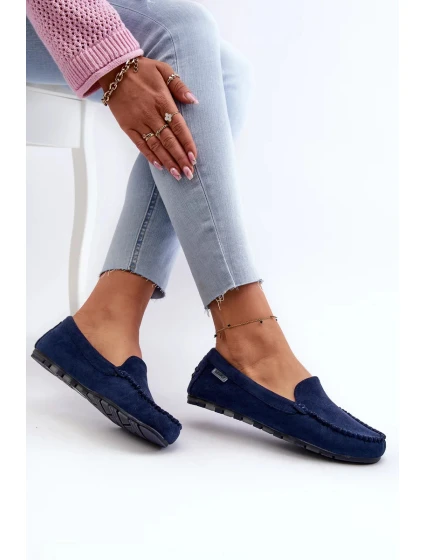 Dámské eko semišové mokasíny, tmavě modrá Amrutia Dámské eko semišové mokasíny, tmavě modrá Amrutia