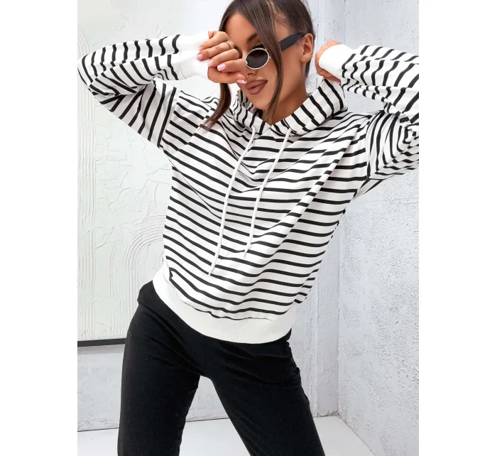 Černý bavlněný dámský teplákový komplet s mikinou model 20934787 - Moon Černý bavlněný dámský teplákový komplet s mikinou model 20934787 - Moon