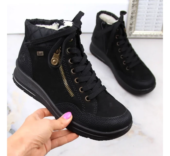 Nepromokavé kožené zateplené boty Rieker W RKR567 Nepromokavé kožené zateplené boty Rieker W RKR567