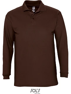 SOL'S Winter II Piqué polo s dlouhým rukávem 25.1353 chocolate