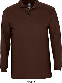 SOL'S Winter II Piqué polo s dlouhým rukávem 25.1353 chocolate