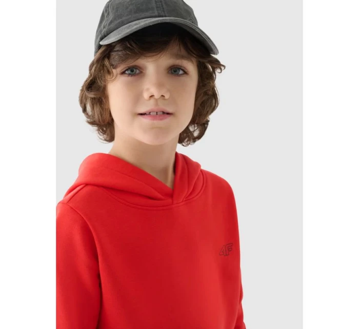 Chlapecká nepruhovaná mikina s kapucí 4F Junior 4FJWMM00TSWSM1292-70S