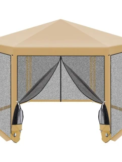 Zahradní pavilon 2x2x2x2,5M s moskytiérou béžový