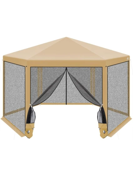 Zahradní pavilon 2x2x2x2,5M s moskytiérou béžový Zahradní pavilon 2x2x2x2,5M s moskytiérou béžový