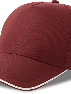 Atlantis Headwear Recy Five Piping 5 panelová sandwich kšiltovka 33.0282 burgundy/white