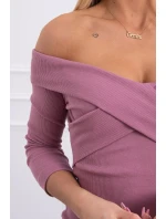 Přiléhavé šaty s výstřihem do V tmavě růžové Přiléhavé šaty s výstřihem do V tmavě růžové