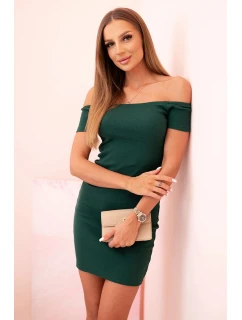 Dámská bavlněná šaty s krátkým rukávem a model 21774807 nařasením malinová - K-Fashion