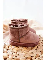 Dětské Teplé Sněhule Semišové Tmavě béžové Gooby Dětské Teplé Sněhule Semišové Tmavě béžové Gooby