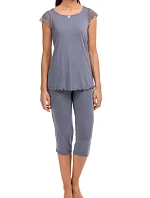 Dámské pyžamo Desdemona 12158-500 šedá - Vamp