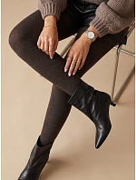 Dámské silné krycí bavlněné punčocháče v čokoládové barvě FashionStreet UY3218 Dámské silné krycí bavlněné punčocháče v čokoládové barvě FashionStreet UY3218
