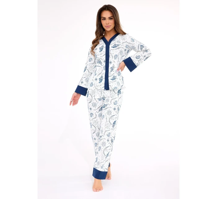 pyžamo model 21236412 Amber long/r S2XL dámské rozepínací - Cornette