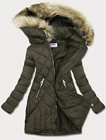 Dámská prošívaná zimní bunda khaki (lf808)