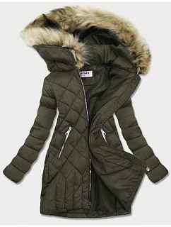 Dámská prošívaná zimní bunda khaki (lf808)