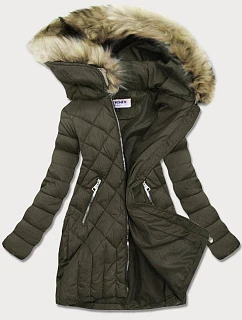 PIKOWANA KURTKA DAMSKA ZIMOWA KHAKI model 21242403 - LF WOMEN