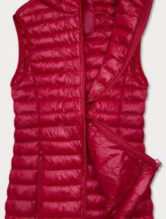 Krátká prošívaná dámská vesta v bordó barvě model 17199552 - J.STYLE