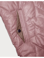 Tenká dámská vesta ve špinavě růžové barvě se zlatým zipem S'West (B8229-52)