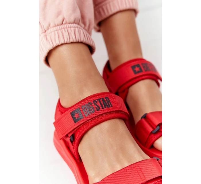 Dámské Sportovní Sandály Big Star model 21556539 červené - Big Star Shoes Dámské Sportovní Sandály Big Star model 21556539 červené - Big Star Shoes