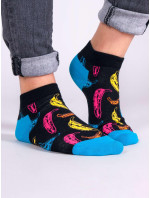 Yoclub Kotníkové vtipné bavlněné ponožky Vzory Barvy SKS-0086U-A900 Černá