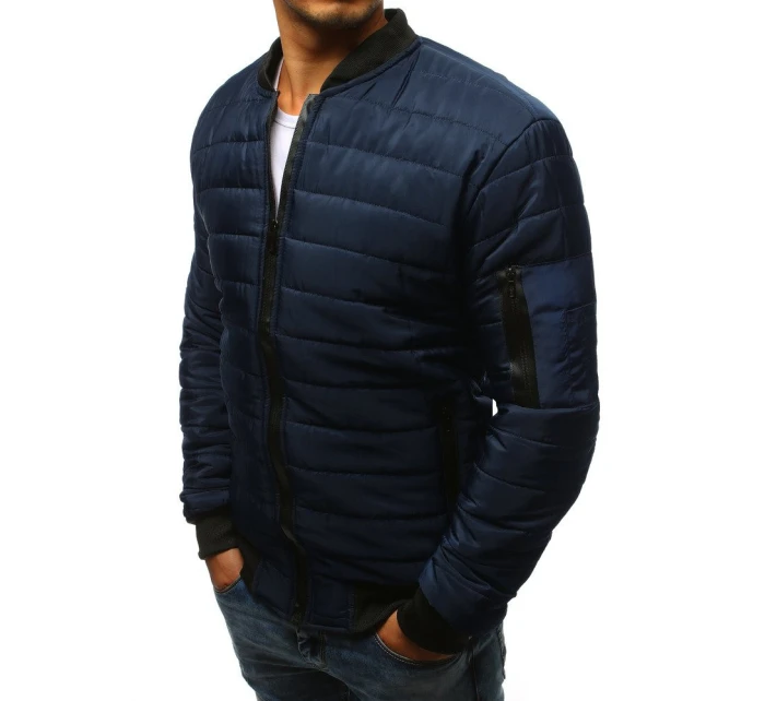 Pánská prošívaná bunda bomber tmavě modrá TX2205 Pánská prošívaná bunda bomber tmavě modrá TX2205