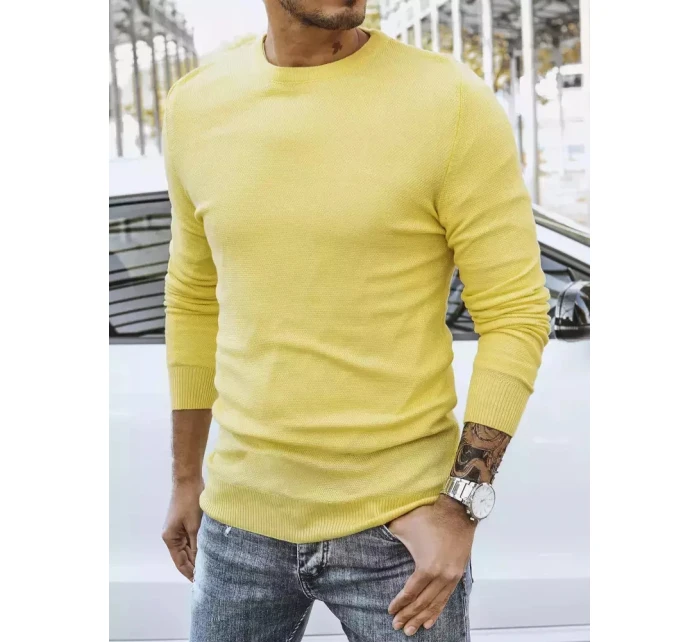 Pánský klasický žlutý svetr FashionStreet WX1935