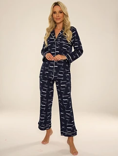 De Lafense 718 Madeleine pyžamo dlouhé/r S-4XL dámské rozepínací