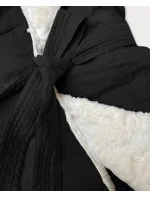 Černá dámská bunda obšitá kožešinou se stojáčkem J Style (16M9165-392)