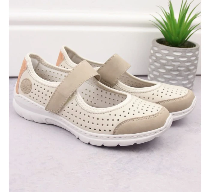 Pohodlná polobotka W béžová model 22033608 - Rieker