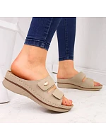 Žabky na suchý zip eVento W EVE224B beige