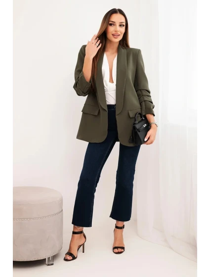 Bunda s klopou elegantní khaki