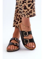 Dámské žabky s přezkami černé Fronila Dámské žabky s přezkami černé Fronila