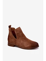 Kožené semišové kotníkové boty model 22366571 světle hnědé - VINCEZA Kožené semišové kotníkové boty model 22366571 světle hnědé - VINCEZA