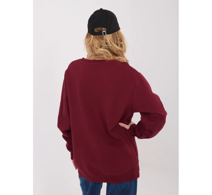Bluza BL bordowy model 21801809 - FPrice Bluza BL bordowy model 21801809 - FPrice