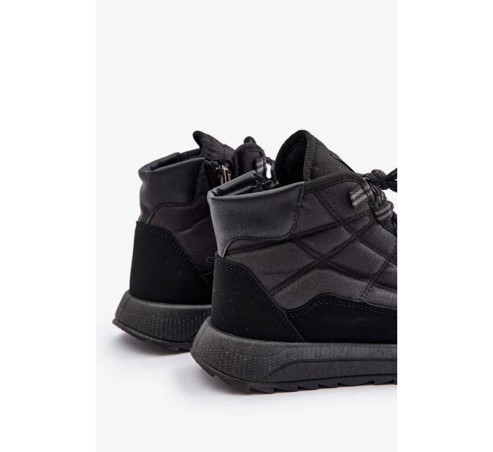 Zateplené Pánské Zimní Boty Šněrovací Progress Černé