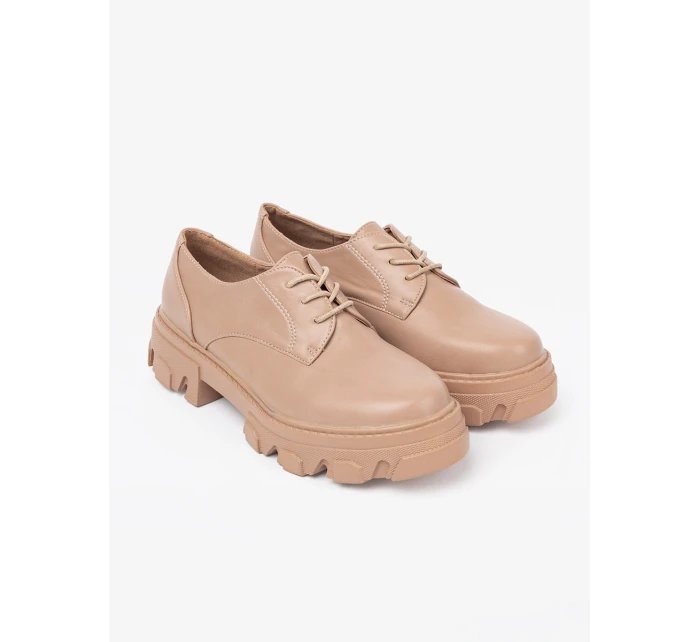 Komfortní dámské hnědé  polobotky platforma