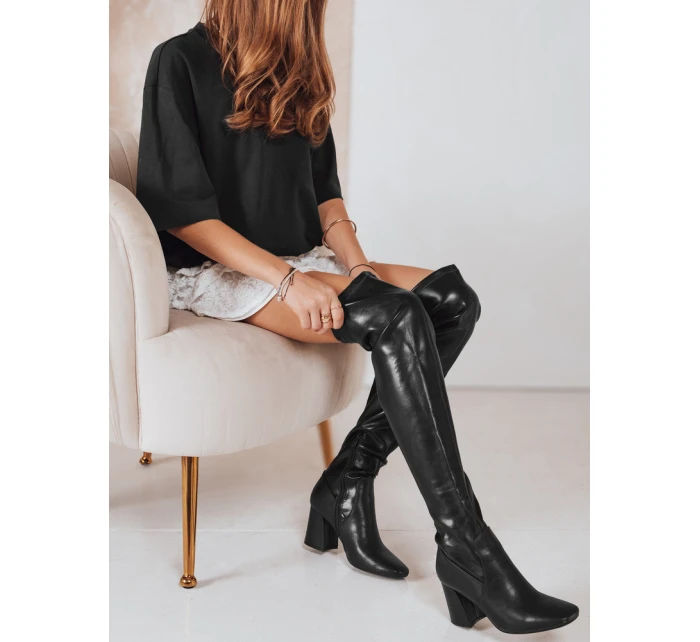 Dámské kozačky nad kolena černé Dstreet model 21993954 - FashionStreet